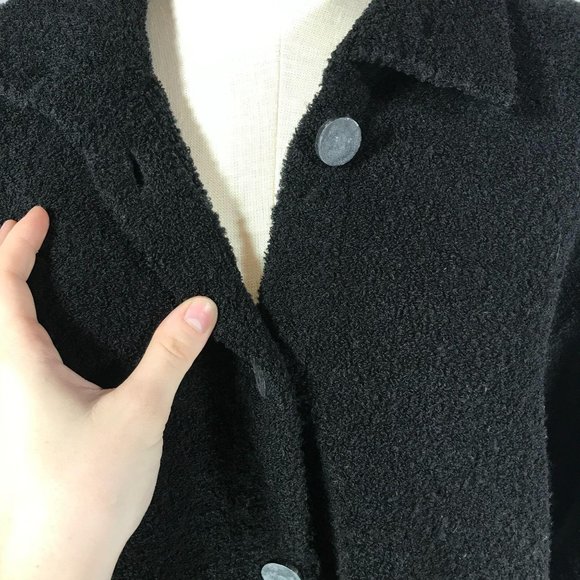 Coldwater Creek Women's Size XL** Black Wool Blend Button Front Jacket - Picture 7 of 9